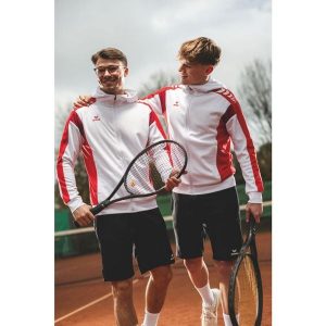 Wielokolorowa kurtka treningowa Erima Celebrate 125 z kapturem. Białe kurtki Erima, bez wzorów, z kapturem. Za 342,99 zł.