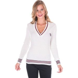 Sweter w kolorze białym. Białe swetry klasyczne marki Giorgio Di Mare, z dzianiny. W wyprzedaży za 130,95 zł.