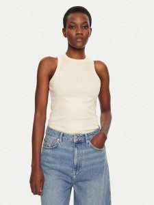IVY OAK Top Klara IO1100X2350 Beżowy Slim Fit. Brązowe topy IVY & OAK, xs, bez wzorów, z bawełny, bez kołnierzyka, bez ramiączek. Za 149,99 zł.