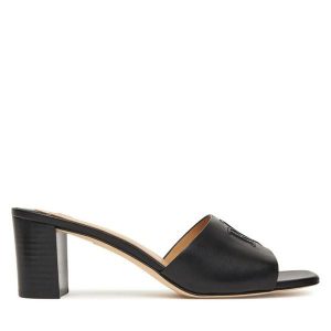 Klapki LAUREN RALPH LAUREN. Czarne klapki Lauren Ralph Lauren, bez wzorów, bez obcasa. Za 467,99 zł.