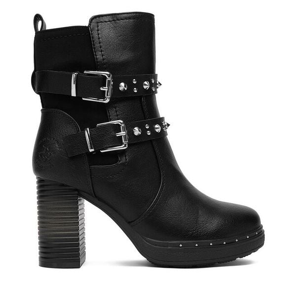 Botki Beverly Hills Polo Club. Czarne botki Beverly Hills Polo Club, bez wzorów, bez obcasa, na słupku, bez zapięcia. Za 319,99 zł.