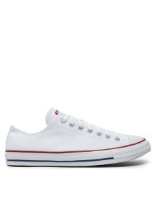 Converse Trampki Chuck Taylor All Star Ox M7652C Biały. Białe trampki Converse, bez wzorów, z materiału, bez zapięcia. Za 259,99 zł.