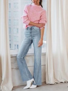 Milan Kiss Sweter w kolorze jasnoróżowym rozmiar: S. Różowe swetry oversize Milan Kiss, s, bez wzorów, ze splotem, bez ramiączek. Za 164,92 zł.