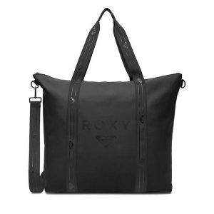 Torebka Roxy. Czarne shopper bag Roxy, bez wzorów, bez dodatków. Za 159,99 zł.