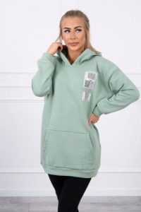 Bluza z kapturem z naszywkami ciemno miętowa. Zielone bluzy KESI, l, z aplikacjami, z bawełny, z kapturem. Za 278,10 zł.