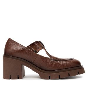 Półbuty Hispanitas. Brązowe czółenka Hispanitas, bez wzorów, bez obcasa, na obcasie, bez zapięcia. Za 432,99 zł.