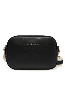 Tommy Hilfiger Torebka AW0AW17450 Czarny. Czarne listonoszki TOMMY HILFIGER, bez wzorów, ze skóry, bez dodatków. Za 349,99 zł.