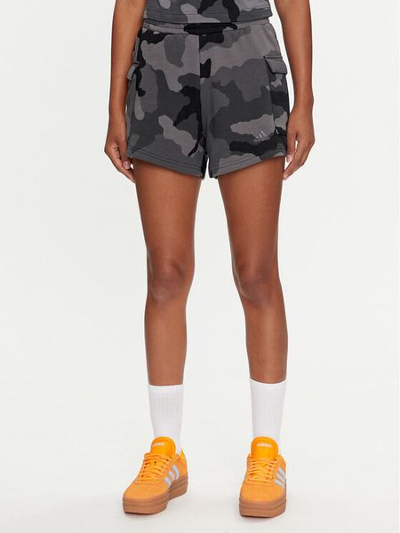 Adidas Szorty sportowe Essentials 3-Stripes Camo-Print IX3707 Szary Loose Fit. Szare spodenki sportowe ADIDAS, s, bez wzorów, z bawełny. Za 109,99 zł.