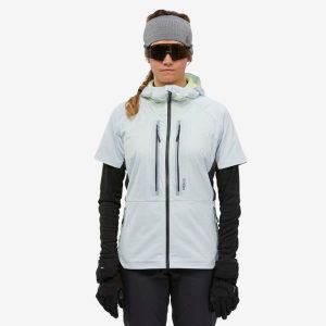 Bluza skiturowa damska Wedze Pacer. Niebieskie kurtki WED'ZE, na zimę, l, bez wzorów, bez kaptura, narciarskie. W wyprzedaży za 199,99 zł.