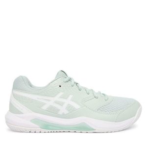 Buty do tenisa Asics. Zielone buty sportowe ASICS, bez wzorów, bez zapięcia, tenisowe. Za 289,99 zł.