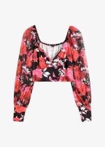 Top o skróconej długości. Czarne topy bonprix, bez wzorów, eleganckie, bez kołnierzyka, bez ramiączek. Za 49,99 zł.