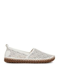 Rieker Półbuty CEO-M2851-80 Biały. Białe półbuty Rieker, bez wzorów, ze skóry, bez obcasa, na płaskiej podeszwie, bez zapięcia. Za 319,99 zł.