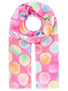 Zwillingsherz Szal-koło "Colorful dots" w kolorze jasnoróżowym ze wzorem - 180 x 98 cm rozmiar: onesize. Różowe szaliki Zwillingsherz, bez wzorów, z materiału. Za 110,81 zł.