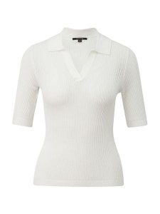 S.Oliver Koszulka polo w kolorze białym rozmiar: 42. Białe bluzki s.Oliver, s, bez wzorów, prążkowane, bez kołnierzyka, bez ramiączek. Za 130,99 zł.