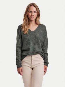 Vero Moda Sweter Crewlefile 10233357 Zielony Loose Fit. Zielone swetry klasyczne Vero Moda, l, z syntetyku, bez kołnierzyka. Za 99,99 zł.