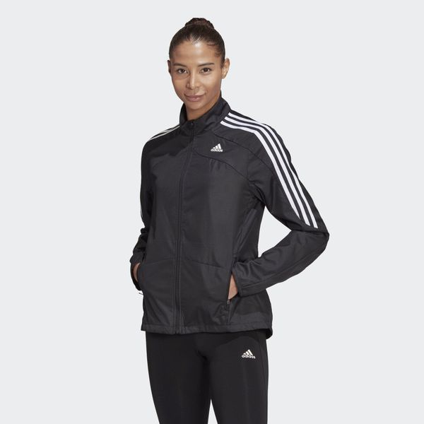 Adidas Marathon Jacket 3 Stripes Czarny XS. Czarne kurtki ADIDAS, xs, bez wzorów, z materiału, bez kaptura. W wyprzedaży za 283,65 zł.