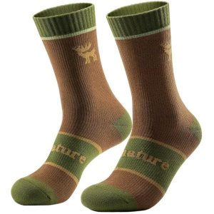 Skarpety sportowe dla dorosłych wodoodporne z membraną Qunature QN920 zimowe. Brązowe skarpetki ROCKBROS, bez wzorów. Za 99,00 zł.