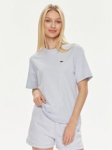 Lacoste T-Shirt TF7215 Błękitny Loose Fit. Niebieskie t-shirty Lacoste, bez wzorów, z bawełny, bez kołnierzyka, bez ramiączek. Za 259,99 zł.