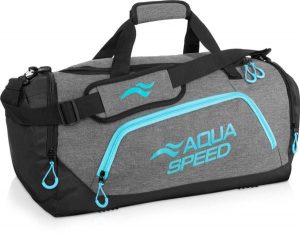 Torba sportowa pływacka na ramię 43l Aqua Speed. Czarne torby podróżne i sportowe Aqua-Speed, bez wzorów, z materiału, na ramię, duże. Za 95,99 zł.
