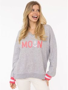 Zwillingsherz Bluza "Rahel" w kolorze szarym rozmiar: L/XL. Szare bluzy Zwillingsherz, l, bez wzorów, bez kaptura. Za 214,70 zł.