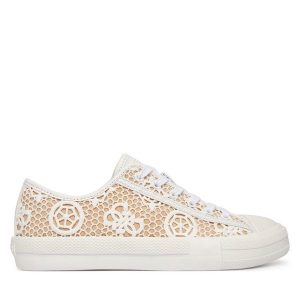 Trampki Guess. Białe trampki Guess, z aplikacjami, bez zapięcia. Za 419,99 zł.