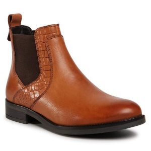 Sztyblety Lasocki. Brązowe botki Lasocki, bez wzorów, bez obcasa, na płaskiej podeszwie, bez zapięcia. Za 102,99 zł.