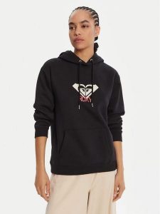 Roxy Bluza ERJFT05020 Czarny Regular Fit. Czarne bluzy Roxy, m, bez wzorów, z bawełny, bez kaptura. Za 229,99 zł.
