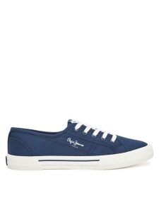 Pepe Jeans Tenisówki Brady Basic W PLS31287 Niebieski. Niebieskie trampki Pepe Jeans, bez wzorów, z jeansu, bez zapięcia. Za 169,99 zł.