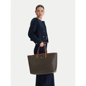 Torebka Tommy Hilfiger. Czarne shopper bag TOMMY HILFIGER, bez wzorów, bez dodatków. Za 731,99 zł.