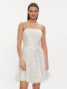 Rinascimento Sukienka koktajlowa CFC0117811003 Écru A-Line Fit. Kombinezony Rinascimento, xl, bez wzorów, z syntetyku, wizytowe, bez kołnierzyka, bez ramiączek. Za 439,99 zł.