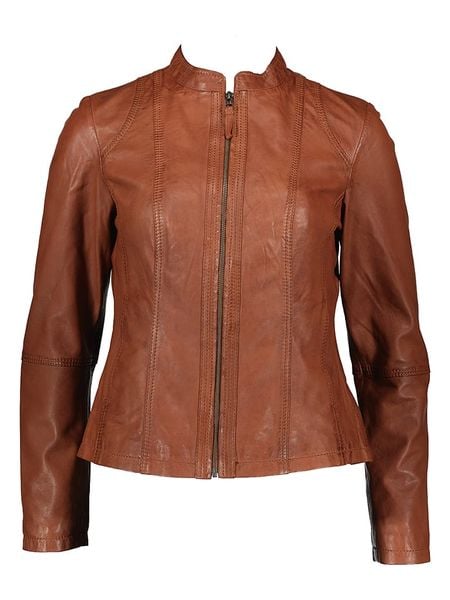 7eleven Skórzana kurtka "Palo" w kolorze jasnobrązowym rozmiar: 36. Brązowe kurtki 7eleven, bez wzorów, ze skóry, bez kaptura. Za 564,45 zł.