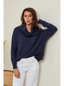 So Cachemire Sweter "Kaba" w kolorze granatowym rozmiar: XL. Niebieskie swetry oversize So Cachemire, xl, bez wzorów, z kaszmiru, bez ramiączek. Za 152,99 zł.