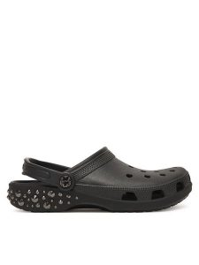 Crocs Klapki Classic Studded 211596 Czarny. Czarne klapki Crocs, bez wzorów, z tworzywa sztucznego, bez obcasa. Za 269,99 zł.