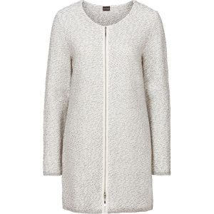 Długi sweter bonprix szaro-biały melanż. Długie swetry marki bonprix. Za 54,99 zł.