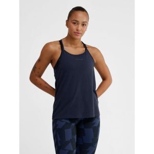 Damski top bez ramiączek Hummel Mt Vanja. Niebieskie topy Hummel, bez wzorów, sportowe, bez kołnierzyka, bez ramiączek. Za 163,50 zł.