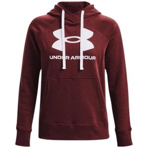 Bluza damska Under Armour Rival Fleece Logo Hoodie. Czerwone bluzy Under Armour, l, bez wzorów, bez kaptura. Za 300,27 zł.