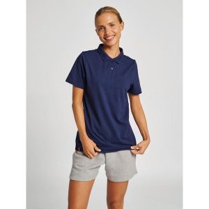 Damska koszulka polo Hummel Red Classic. Niebieskie bluzki Hummel, xs, bez wzorów, z tkaniny, sportowe, bez kołnierzyka, bez ramiączek. Za 150,00 zł.