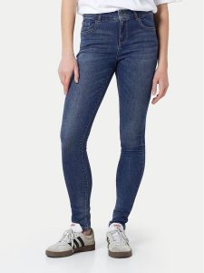 Noisy May Jeansy Jen 27030580 Granatowy Skinny Fit. Niebieskie jeansy Noisy may, bez wzorów, z bawełny. Za 159,99 zł.