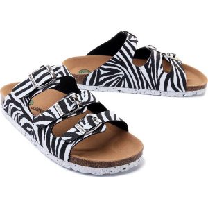 DR. BRINKMANN 700077-01 zebra, klapki damskie. Białe klapki Dr. Brinkmann, bez wzorów, z materiału, bez obcasa. Za 175,92 zł.