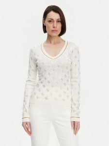 Guess Sweter W5GR07 Z3D60 Beżowy Regular Fit. Brązowe swetry klasyczne Guess, xl, z wiskozy, bez kołnierzyka. Za 279,99 zł.