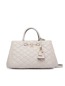 Guess Torebka Frances HWQG22 41060 Kremowy. Białe torebki klasyczne Guess, z aplikacjami, ze skóry, bez dodatków. Za 674,99 zł.