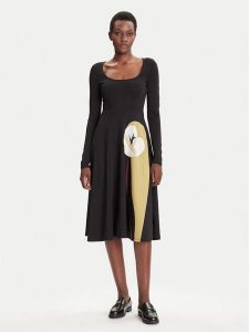 Desigual Sukienka codzienna Lirio 25WWVK29 Czarny Regular Fit. Czarne kombinezony Desigual, na co dzień, xl, bez wzorów, z bawełny, bez kołnierzyka, bez ramiączek, proste. Za 369,99 zł.