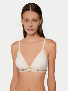 Tommy Hilfiger Biustonosz braletka UW0UW06040 Beżowy. Brązowe biustonosze TOMMY HILFIGER, bez wzorów, z bawełny. Za 149,99 zł.