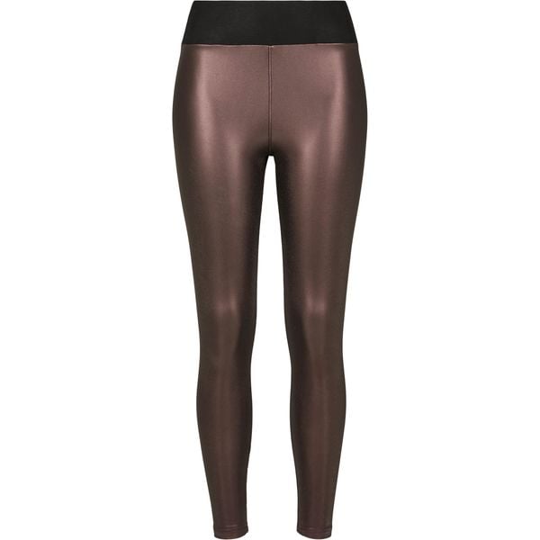 Damskie legginsy Urban Classic faux leather wait. Czerwone legginsy Urban Classics, bez wzorów, ze skóry, z podwyższonym stanem. Za 160,50 zł.
