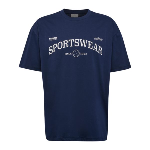 Koszulka Hummel Club Loose. Niebieskie bluzki Hummel, bez wzorów, bez kołnierzyka, bez ramiączek. Za 153,50 zł.