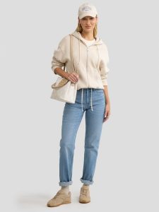 Bluza damska rozpinana z kapturem kremowa Grala 103. Białe bluzy Big Star, l, z aplikacjami, z bawełny, z kapturem. Za 249,99 zł.
