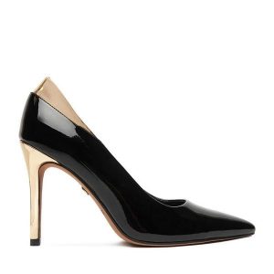 Szpilki Nine West. Czarne szpilki Nine West, bez wzorów, bez obcasa. Za 249,99 zł.