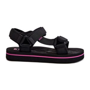 Damskie Sandały Na Platformie Lee Cooper LCW-24-05-2751L Czarne. Czarne sandały bez wzorów, bez obcasa, na platformie, bez zapięcia. Za 170,94 zł.