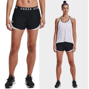 Spodenki fitness damskie UNDER ARMOUR Play Up 3.0 Shorts. Czarne szorty Under Armour, bez wzorów. Za 59,99 zł.