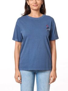 Scotch & Soda Koszulka w kolorze granatowym rozmiar: S. Niebieskie bluzki Scotch & Soda, s, z aplikacjami, z bawełny, bez kołnierzyka, bez ramiączek. Za 65,85 zł.